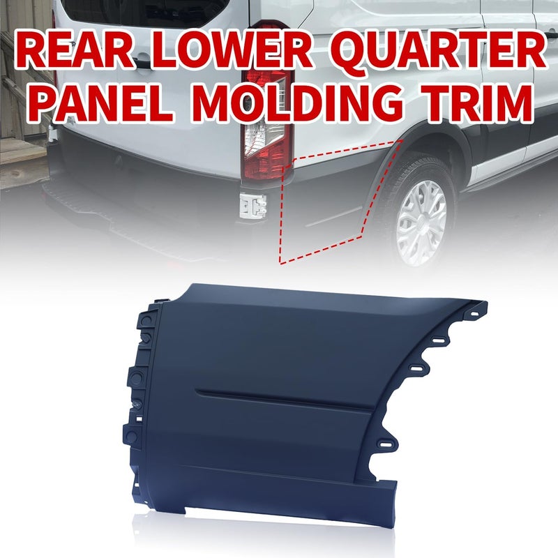 APASQRO Rear Right Lower Quarter Panel Trim Molding for Transit 150 250 350 2015-2019, Bumper Cover Extension End Cap Accessories, Matte Black, Passenger Side - Image 2
